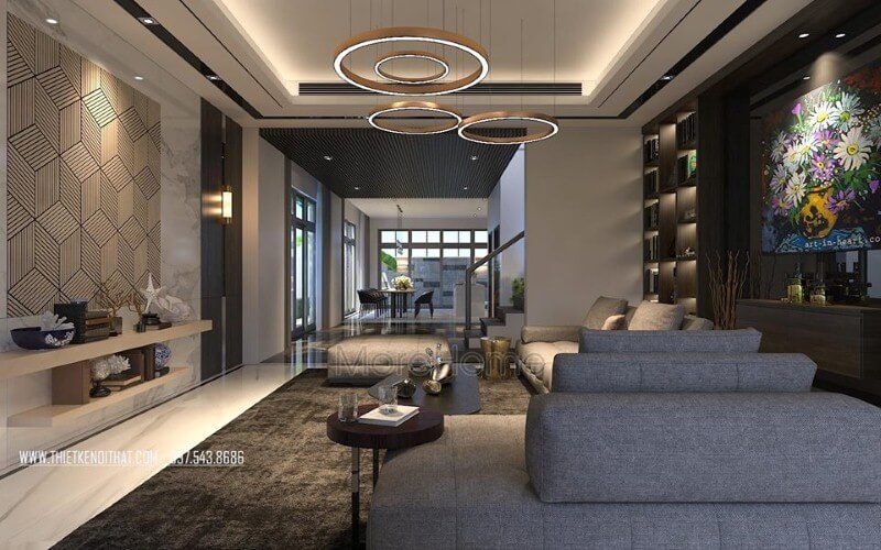 Tạo ra một tầng 1 đẹp, sang trọng cho nhà phố, biệt thự bằng cách thiết kế phòng khách liền phòng ăn theo phong cách hiện đại.